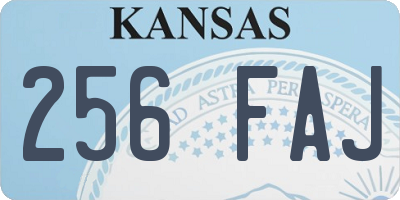 KS license plate 256FAJ