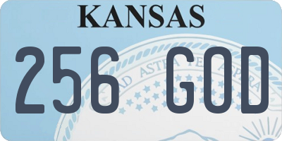 KS license plate 256GOD