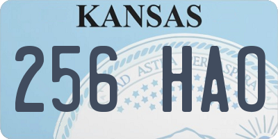 KS license plate 256HAO