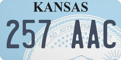 KS license plate 257AAC