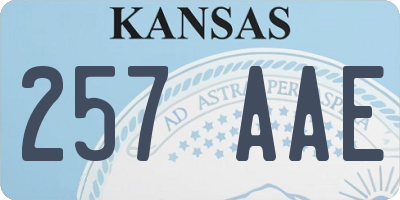 KS license plate 257AAE