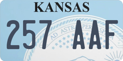 KS license plate 257AAF