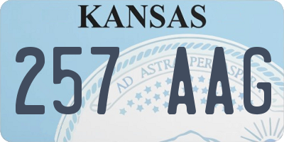 KS license plate 257AAG