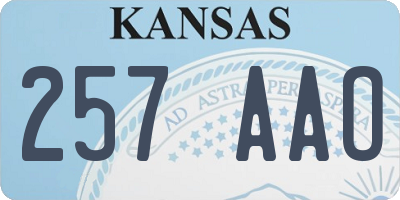 KS license plate 257AAO