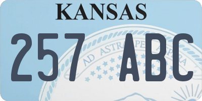KS license plate 257ABC