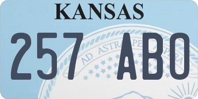 KS license plate 257ABO