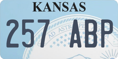 KS license plate 257ABP