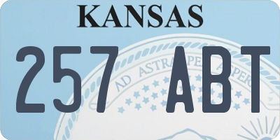 KS license plate 257ABT