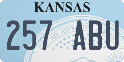 KS license plate 257ABU
