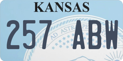 KS license plate 257ABW