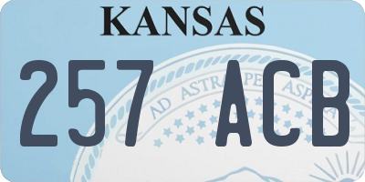 KS license plate 257ACB