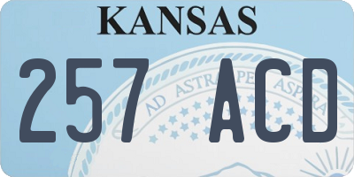 KS license plate 257ACD