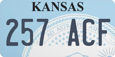 KS license plate 257ACF