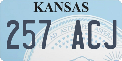 KS license plate 257ACJ