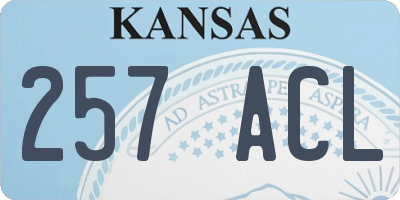 KS license plate 257ACL