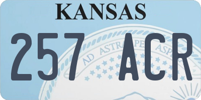 KS license plate 257ACR