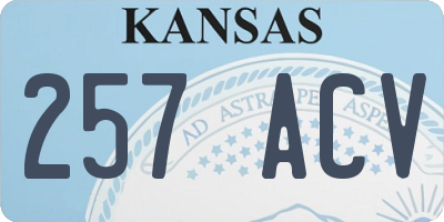 KS license plate 257ACV