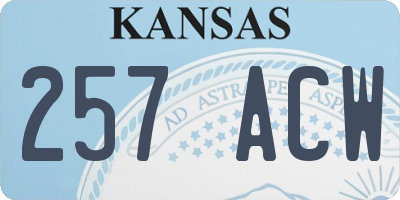 KS license plate 257ACW
