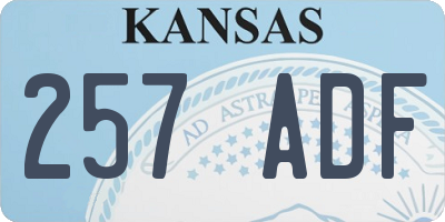 KS license plate 257ADF