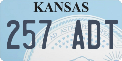 KS license plate 257ADT