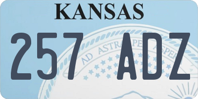 KS license plate 257ADZ