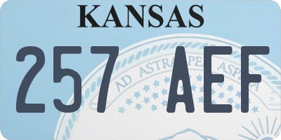 KS license plate 257AEF