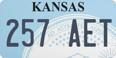 KS license plate 257AET