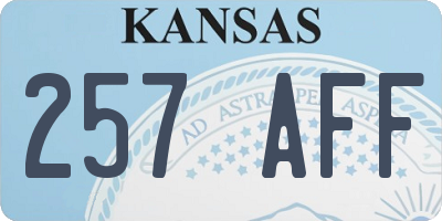 KS license plate 257AFF