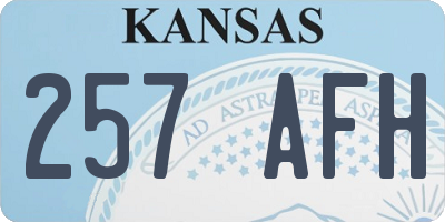 KS license plate 257AFH