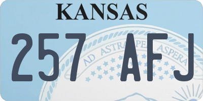 KS license plate 257AFJ