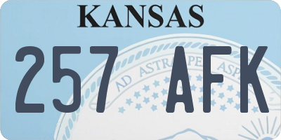 KS license plate 257AFK
