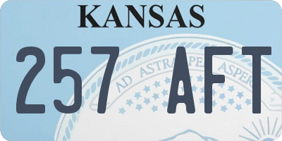 KS license plate 257AFT