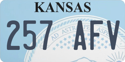 KS license plate 257AFV