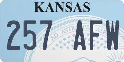 KS license plate 257AFW