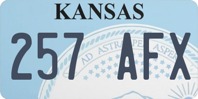 KS license plate 257AFX