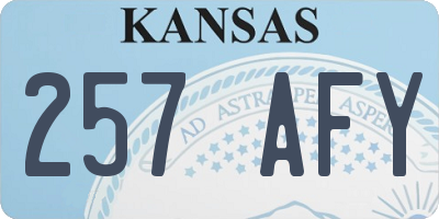 KS license plate 257AFY