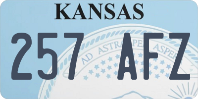 KS license plate 257AFZ