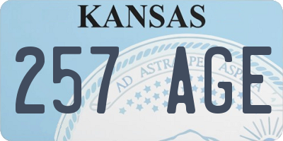 KS license plate 257AGE