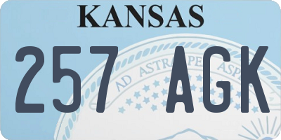 KS license plate 257AGK