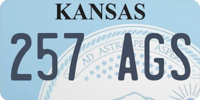 KS license plate 257AGS