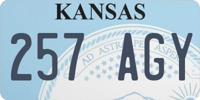 KS license plate 257AGY