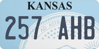 KS license plate 257AHB