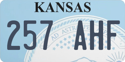 KS license plate 257AHF