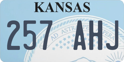 KS license plate 257AHJ