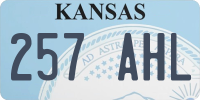 KS license plate 257AHL