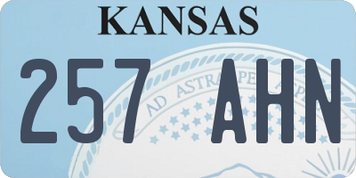 KS license plate 257AHN