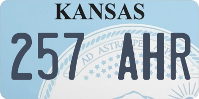 KS license plate 257AHR