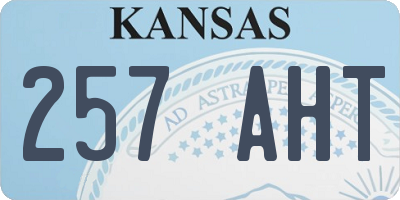 KS license plate 257AHT