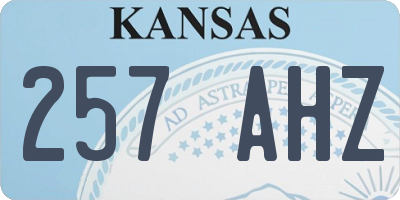 KS license plate 257AHZ