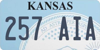 KS license plate 257AIA